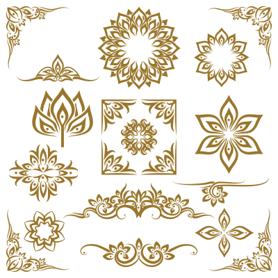 Mandal Flower vector flower Broun flower leaf mandal leaf